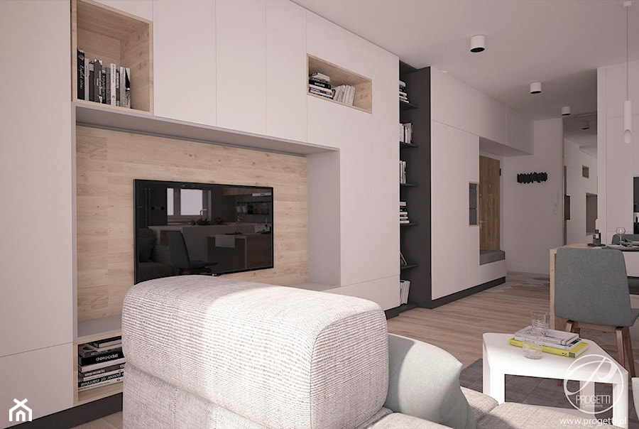 Mieszkanie dla dwojga - Salon, styl nowoczesny - zdjęcie od Progetti Architektura