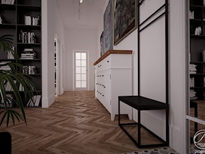 Mieszkanie w klimatycznej kamienicy - Średni z wieszakiem biały hol / przedpokój, styl nowoczesny - zdjęcie od Progetti Architektura
