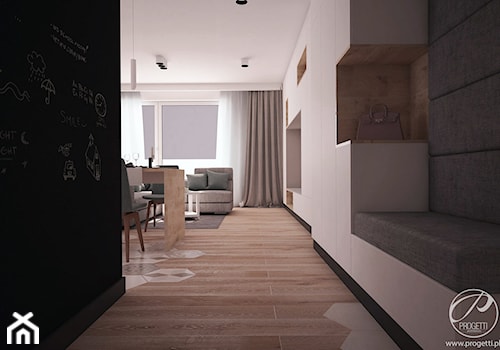 Mieszkanie dla dwojga - Średni biały czarny hol / przedpokój, styl nowoczesny - zdjęcie od Progetti Architektura