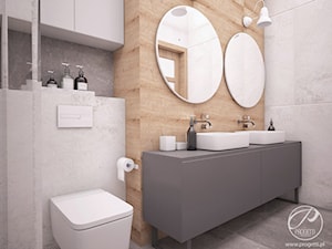 Apartament dla rodziny - Średnia bez okna z dwoma umywalkami łazienka, styl skandynawski - zdjęcie od Progetti Architektura