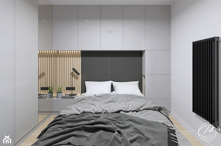 Apartament dla dwojga - Mała biała sypialnia, styl nowoczesny - zdjęcie od Progetti Architektura