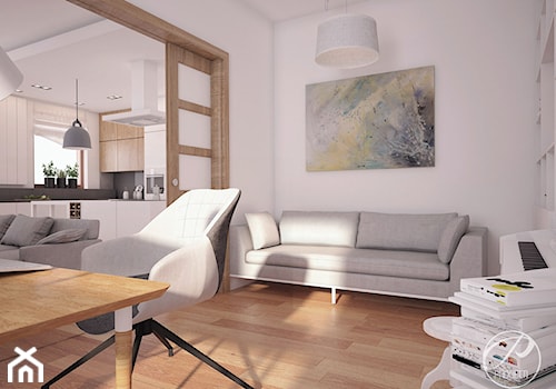 Apartament dla rodziny - Średnie w osobnym pomieszczeniu z sofą białe biuro, styl nowoczesny - zdjęcie od Progetti Architektura