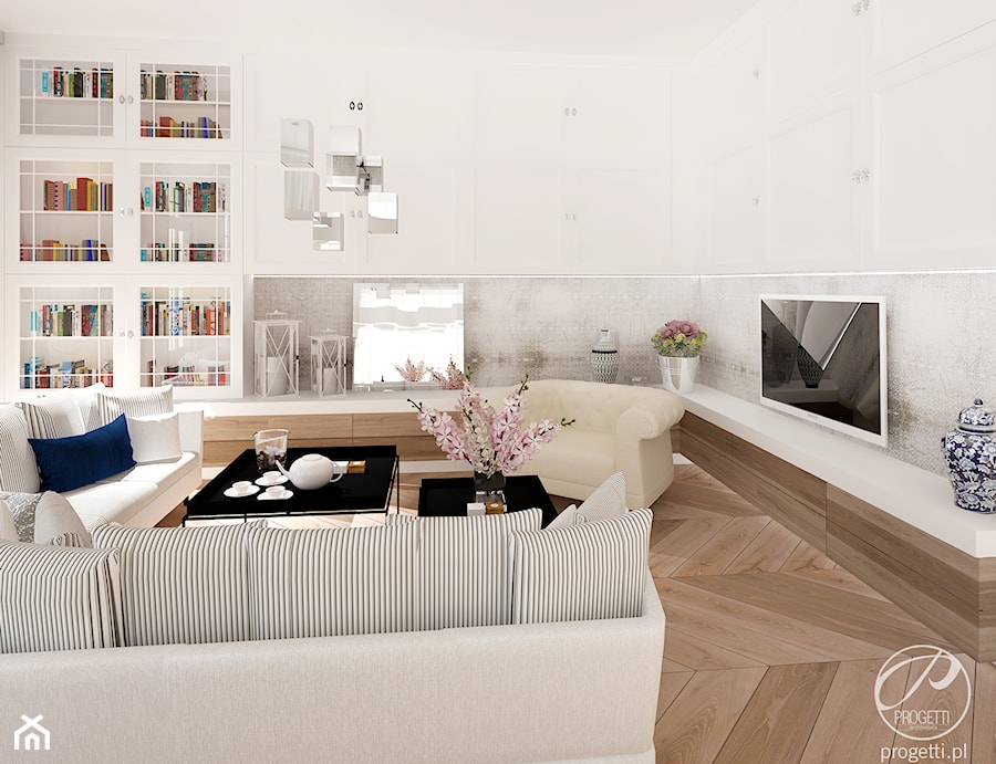 Dom w Konstancinie - Salon, styl glamour - zdjęcie od Progetti Architektura