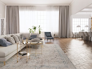Elegancki dom parterowy - Salon, styl nowoczesny - zdjęcie od Progetti Architektura