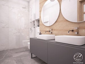 Apartament dla rodziny - Średnia z dwoma umywalkami łazienka, styl skandynawski - zdjęcie od Progetti Architektura