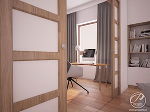 Apartament dla rodziny - Małe w osobnym pomieszczeniu białe biuro, styl nowoczesny - zdjęcie od Progetti Architektura