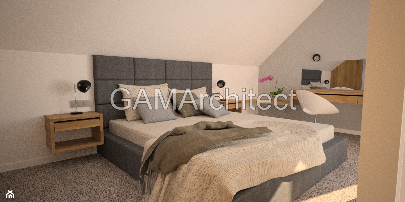 Projekty sypialni - Sypialnia, styl nowoczesny - zdjęcie od GAMArchitect - Homebook