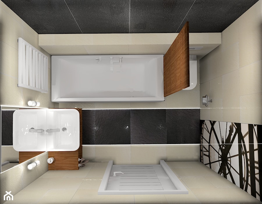 łazienka z ukrytym schowkiem - Łazienka, styl nowoczesny - zdjęcie od BAMARI Studio Architektury Wnętrz