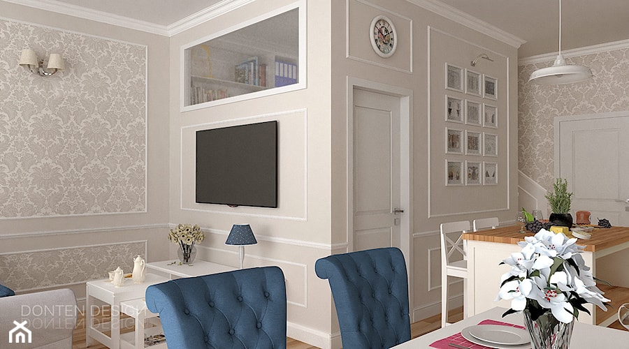 Apartament w warszawskim Ursusie - Salon, styl skandynawski - zdjęcie od Donten Design Projektowanie Wnętrz
