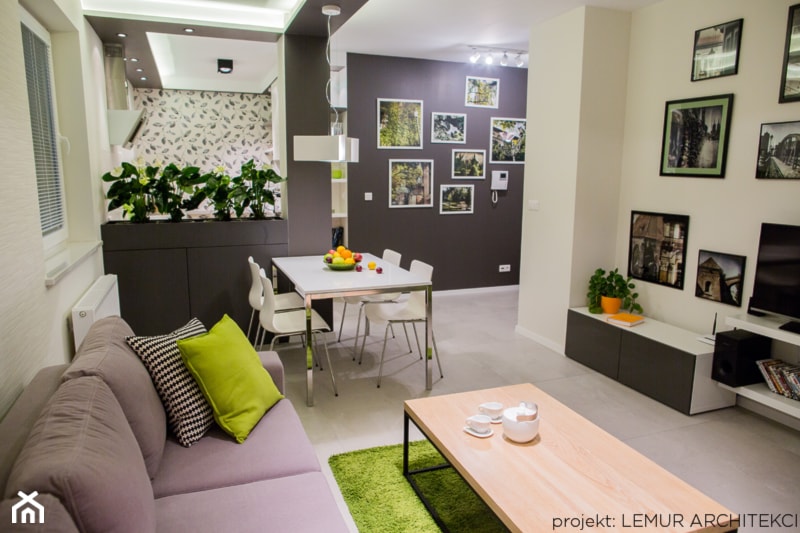 Apartament KIWI - Salon, styl nowoczesny - zdjęcie od Pracownia architektoniczna meridian