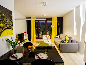 LEMON- mieszkanie na wynajem - Mała biała jadalnia w kuchni, styl nowoczesny - zdjęcie od Pracownia architektoniczna meridian