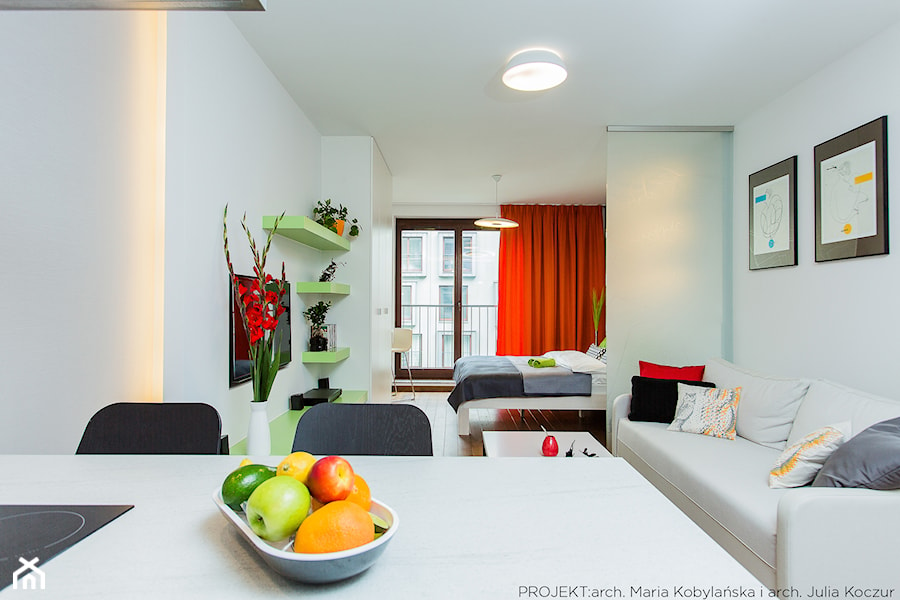 Apartament MANGO - Salon, styl nowoczesny - zdjęcie od Pracownia architektoniczna meridian