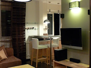 Połączenie maleńkiego salonu z kuchnią. - zdjęcie od Interio-Desi Pracownia Projektowa