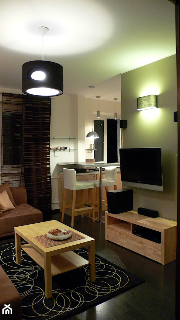Połączenie maleńkiego salonu z kuchnią. - zdjęcie od Interio-Desi Pracownia Projektowa - Homebook
