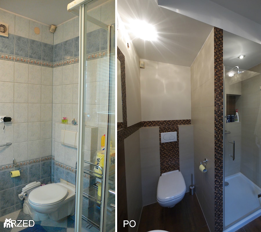 Łazienka z wnęką prysznicową. - zdjęcie od Interio-Desi Pracownia Projektowa