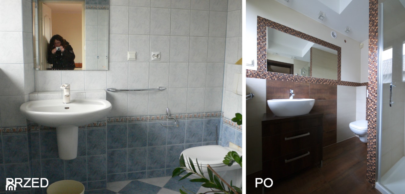 Łazienka z wnęką prysznicową. - zdjęcie od Interio-Desi Pracownia Projektowa - Homebook