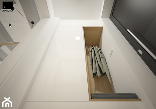 Aranżacja wnętrza mieszkalnego - Mały z wieszakiem biały hol / przedpokój, styl nowoczesny - zdjęcie od ROARHIDE Industrial Designs