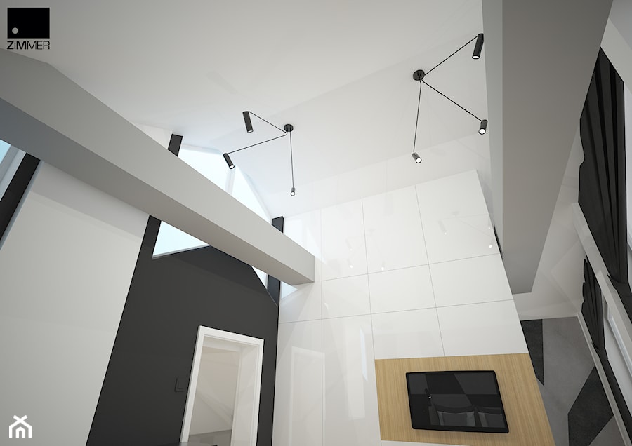 Aranżacja wnętrza mieszkalnego - Średnia czarna szara sypialnia, styl nowoczesny - zdjęcie od ROARHIDE Industrial Designs