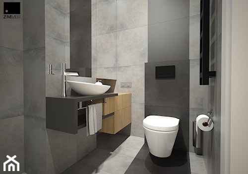 Aranżacja wnętrza mieszkalnego - Mała bez okna z lustrem łazienka, styl nowoczesny - zdjęcie od ROARHIDE Industrial Designs