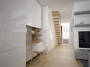 Przebudowa domu z aranżacją wnętrz - Mały biały salon, styl nowoczesny - zdjęcie od ROARHIDE Industrial Designs