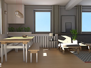 Salon z jadalnią w domu jednorodzinnym. - zdjęcie od ROARHIDE Industrial Designs