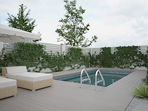 Przebudowa domu z aranżacją wnętrz - Średni ogród za domem z basenem - zdjęcie od ROARHIDE Industrial Designs