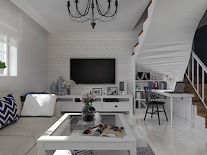 Elegancki Haber_Pyskowice - Średni biały salon - zdjęcie od INFORMA Pracownia Architektury Wnętrz