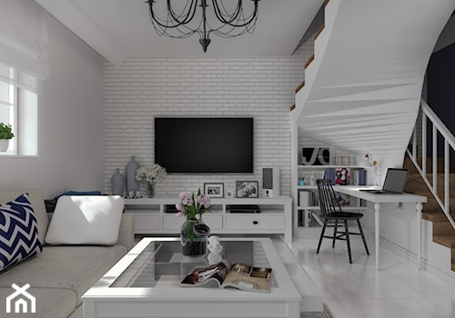 Elegancki Haber_Pyskowice - Średni biały salon - zdjęcie od INFORMA Pracownia Architektury Wnętrz