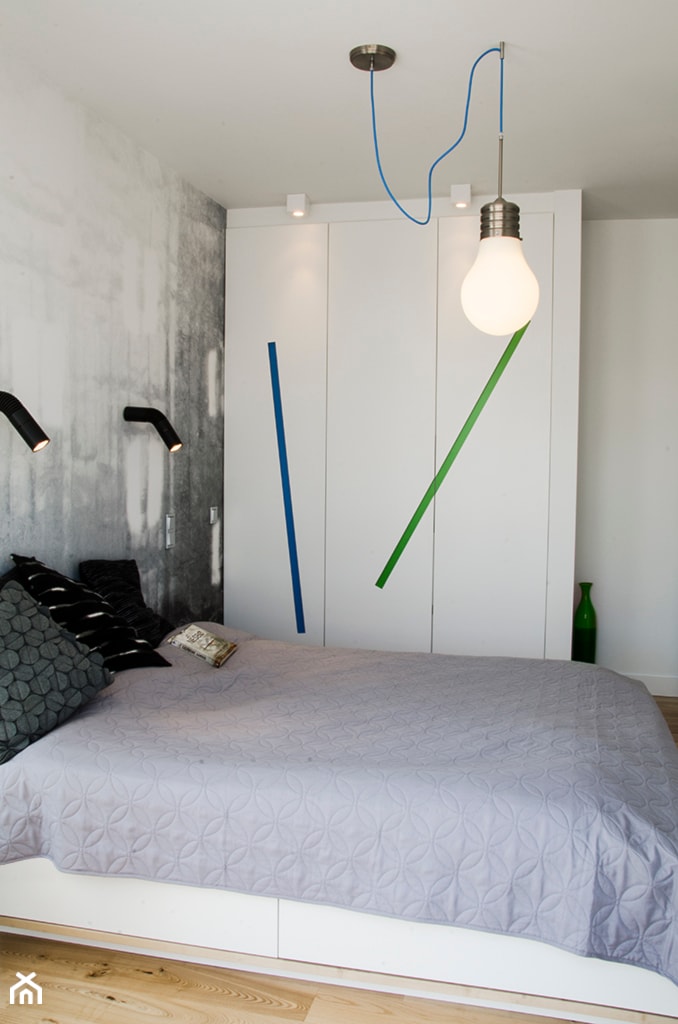 Mieszkanie ze sztuką w tle - Sypialnia, styl nowoczesny - zdjęcie od Labezka Designers