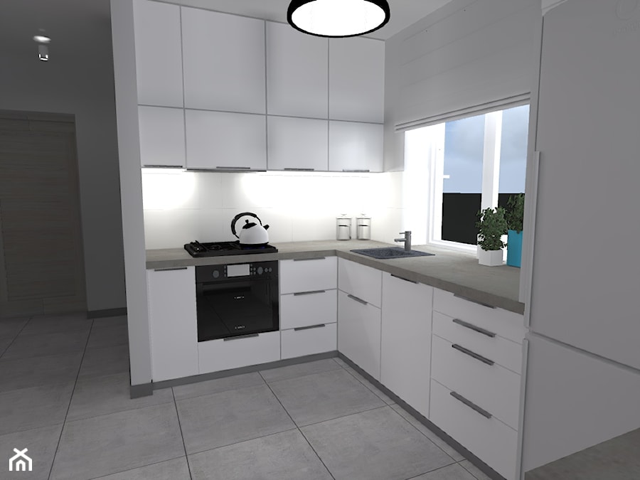 Salon z przedpokojem - Kuchnia, styl minimalistyczny - zdjęcie od AM Studio Projektowe