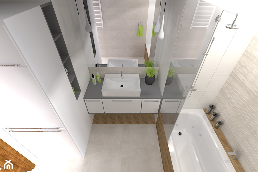 Łazienka 5,3 m2 (wersja 2) - Łazienka, styl nowoczesny - zdjęcie od AM Studio Projektowe