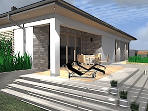 Elewacja domu parterowego 3 - Ogród, styl nowoczesny - zdjęcie od AM Studio Projektowe
