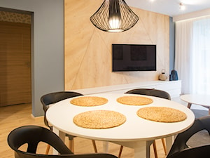 Mieszkanie w Poznaniu - Duża szara jadalnia w salonie, styl nowoczesny - zdjęcie od Vivere Colorito