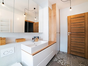 Dom w Komornikach - Średnia z dwoma umywalkami łazienka, styl skandynawski - zdjęcie od Vivere Colorito