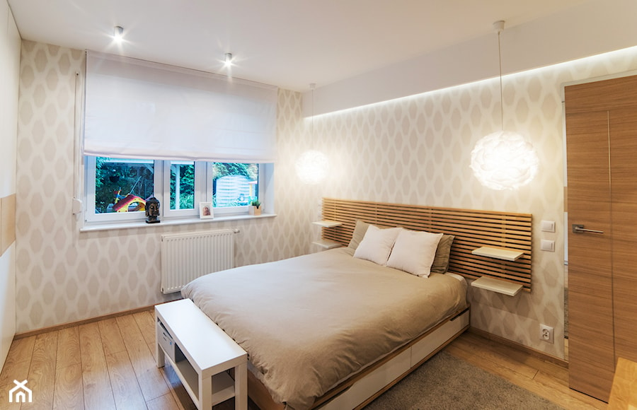 Mieszkanie w Poznaniu - Średnia beżowa sypialnia, styl nowoczesny - zdjęcie od Vivere Colorito