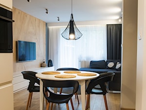 Mieszkanie w Poznaniu - Średnia beżowa jadalnia w salonie w kuchni, styl nowoczesny - zdjęcie od Vivere Colorito