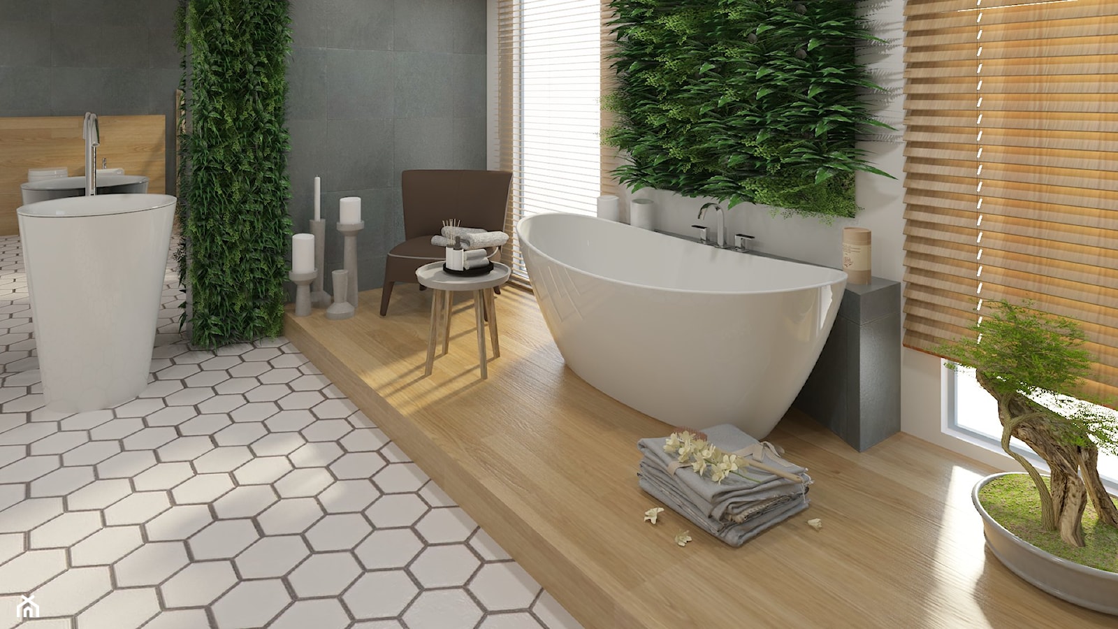 Łazienka - Duża jako pokój kąpielowy łazienka z oknem - zdjęcie od Cubic concept - Homebook