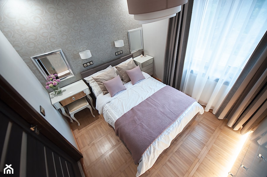 Sypialnia Justynów - Średnia biała sypialnia, styl tradycyjny - zdjęcie od efektWOW Sylwia Bieniek