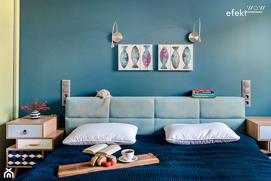 łóżko z zagłówkiem tapicerowanym - zdjęcie od efektWOW Sylwia Bieniek