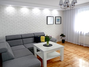 Metamorfoza salonu w bloku - szarość, biel i minimalizm - zdjęcie od Marta Napierała 2