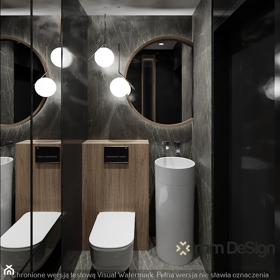 Wc black marble. MM DeSign. Projektowanie wnętrz Małgorzata Mazur. - zdjęcie od MM DeSign Małgorzata Mazur