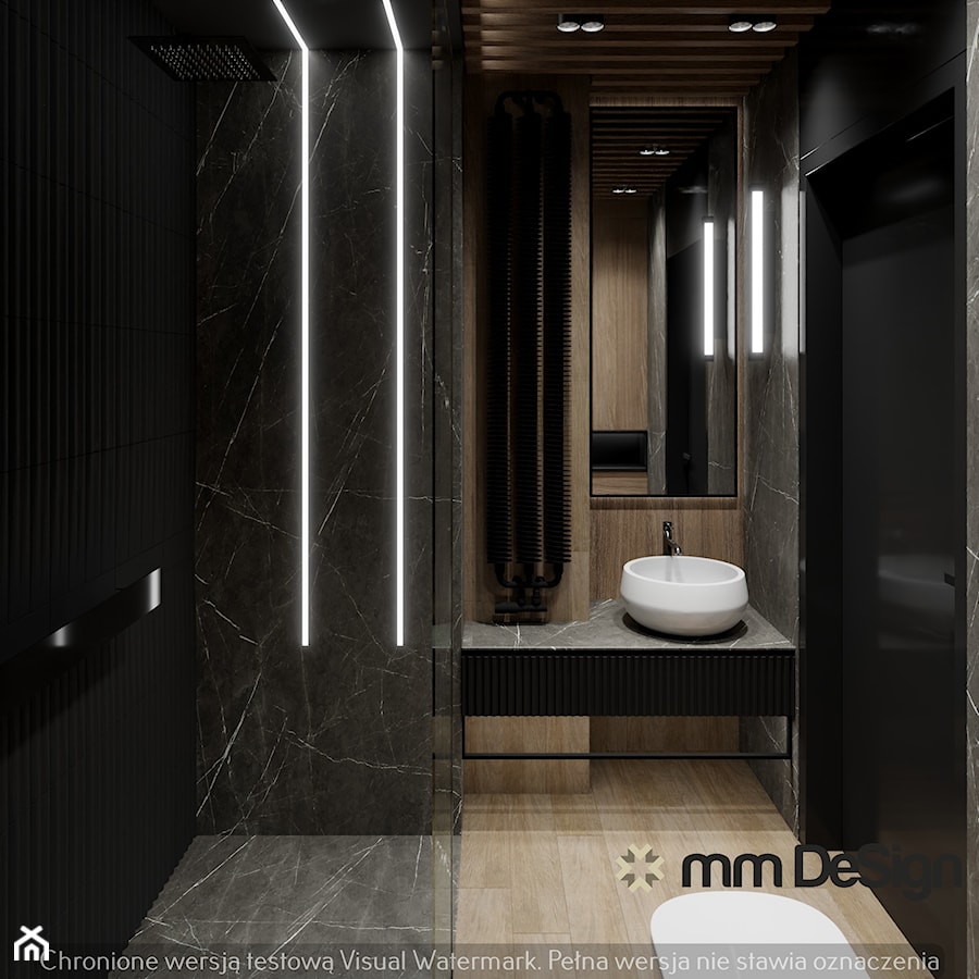 Łazienka black marble. MM DeSign. Projektowanie wnętrz Małgorzata Mazur. - zdjęcie od MM DeSign Małgorzata Mazur