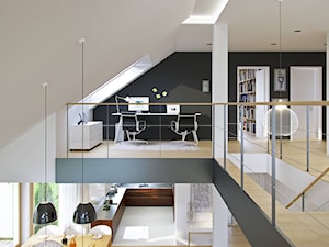 DOSKONAŁY 3 - atrakcyjny projekt dla 4-osobowej rodziny - Małe białe czarne biuro, styl minimalistyczny - zdjęcie od DOMY Z WIZJĄ - nowoczesne projekty domów
