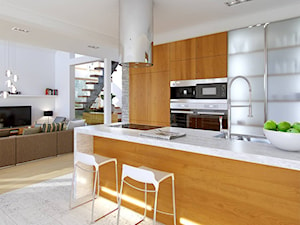 Z CHARAKTEREM 1 - nowoczesny dom z antresolą i podwójnym garażem - Kuchnia, styl nowoczesny - zdjęcie od DOMY Z WIZJĄ - nowoczesne projekty domów
