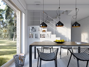 DOSTĘPNY 4A - niewielki dom z nowoczesnymi akcentami - Średnia biała jadalnia jako osobne pomieszczenie, styl skandynawski - zdjęcie od DOMY Z WIZJĄ - nowoczesne projekty domów