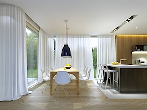 RODZINNY 1 - dom parterowy z dachem dwuspadowym - Mała jadalnia w kuchni, styl skandynawski - zdjęcie od DOMY Z WIZJĄ - nowoczesne projekty domów