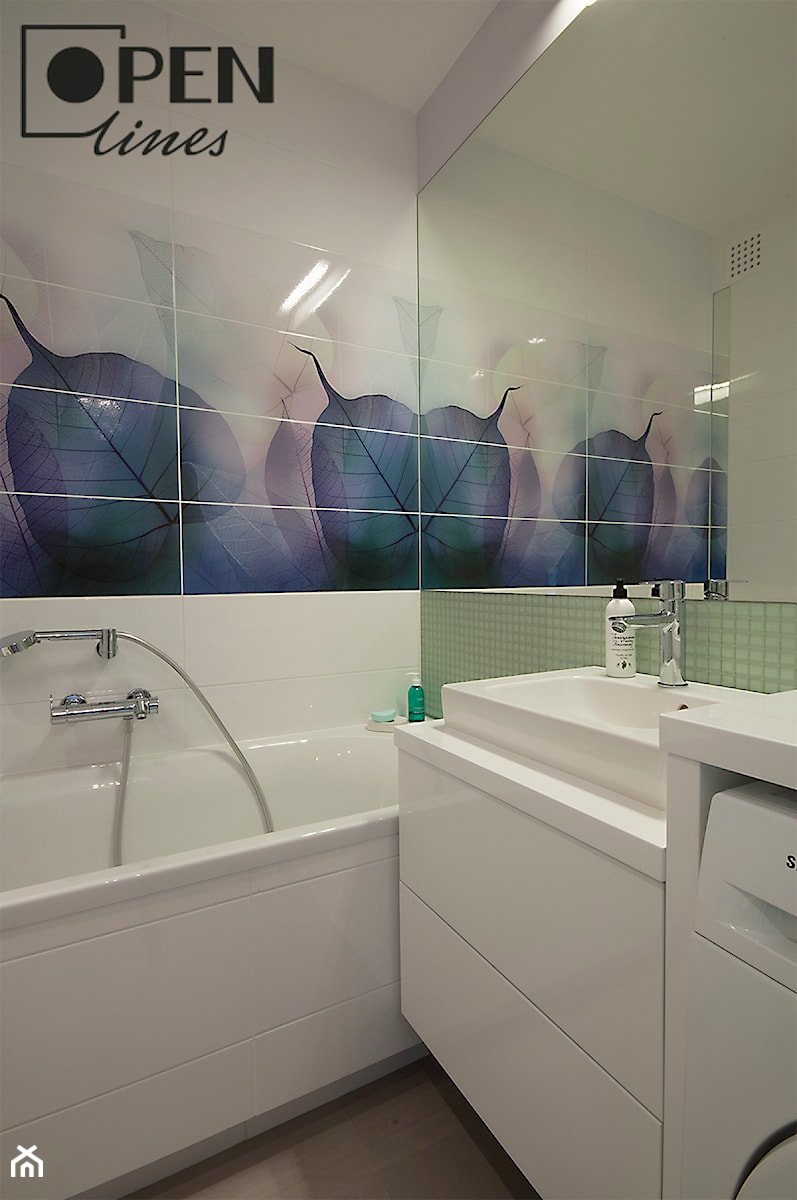 Liściasta łazienka - Średnia bez okna łazienka, styl nowoczesny - zdjęcie od openlines