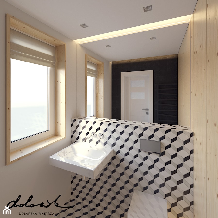ŁAZIENKA_u_DRWALI ;) - Mała łazienka z oknem, styl skandynawski - zdjęcie od DOLAŃSKA WNĘTRZA