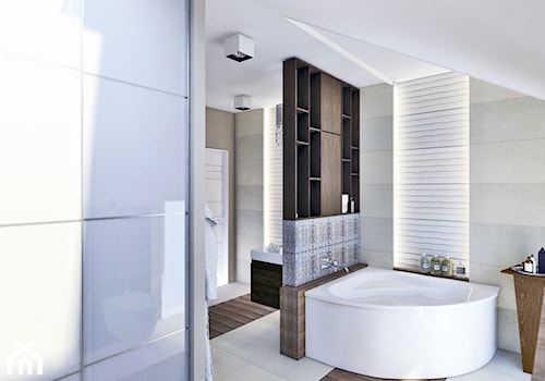 Szeregowiec Mikołów - Średnia na poddaszu łazienka, styl nowoczesny - zdjęcie od INTUS DeSiGn