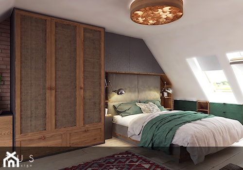 Poddasze Bielawa - Duża biała sypialnia na poddaszu, styl tradycyjny - zdjęcie od INTUS DeSiGn